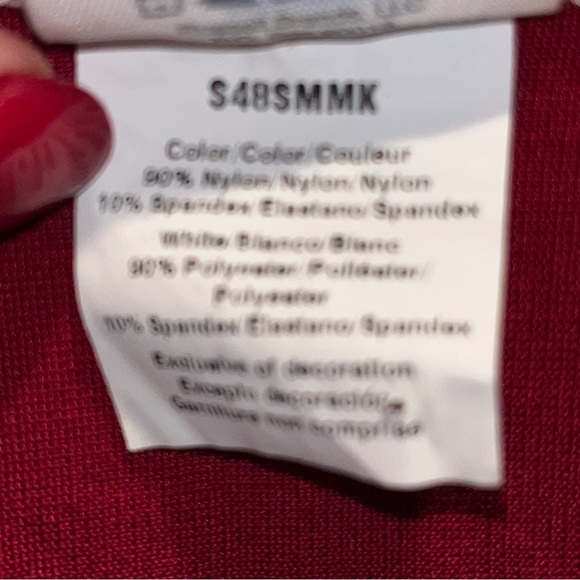 RUSSELL sporty spice SHIRT DRESS athletic burgundy White Stripes Short Sleeve Lg - Picture 12 of 16